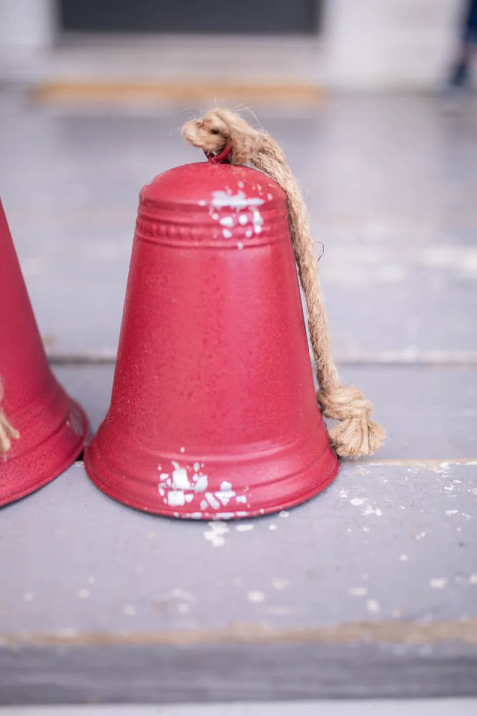 Red Tin Bells - Set of 3