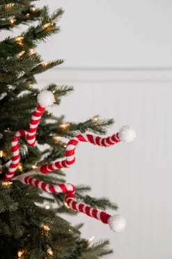 24” Red & White Curly Stem with Ball