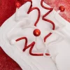 23” Red & White Glitter Curly Ball Stem