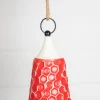 9” Red/White Metal Bell Ornament