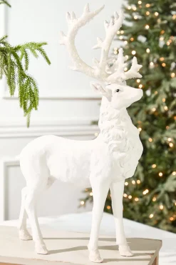 20.5" Resin Frozen Forest Flocked Deer