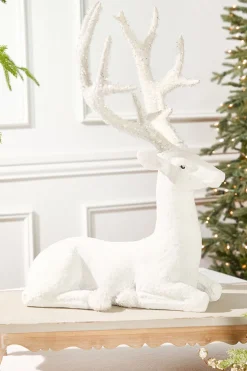 Resin Frozen Forest Flocked Deer