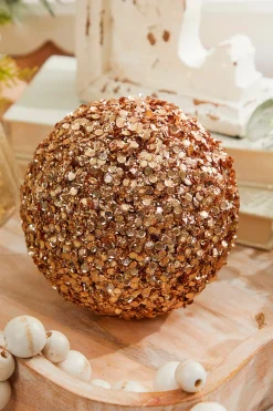 5" Rose Gold Sequins Acrylic Jewel Ball Ornament