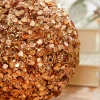 4" Rose Gold Sequins & Jewels Ball Ornament
