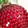 4" Round Hobnail Ruby Mercury Glass Ornament