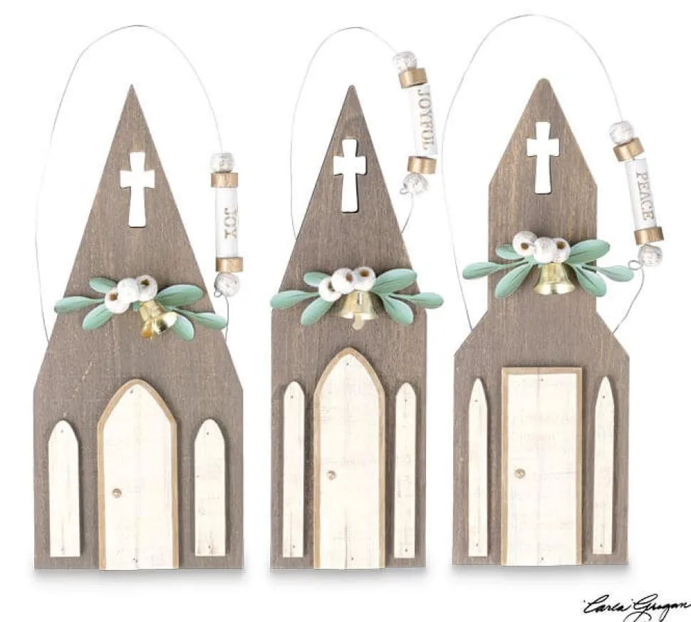 8" Rustic Church Ornament