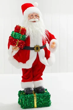 20" Santa Standing on a Gift Box