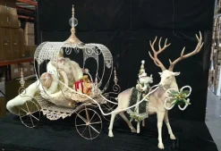 40" Santa with Carriage and Deer - Mark Roberts