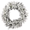 24" Shadow Woods Flocked Spruce Wreath with Warm White LED Lights