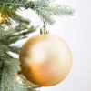 3.1” Shiny/Matte Light Gold Shatterproof Ornaments - Set of 6