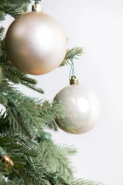 3.1” Shiny/Matte Pearl Shatterproof Ornaments - Set of 6