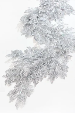 6' Silver Bling Bling Cedar Garland