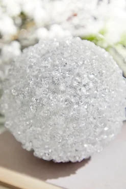 4" Silver Crystal Ball Ornament