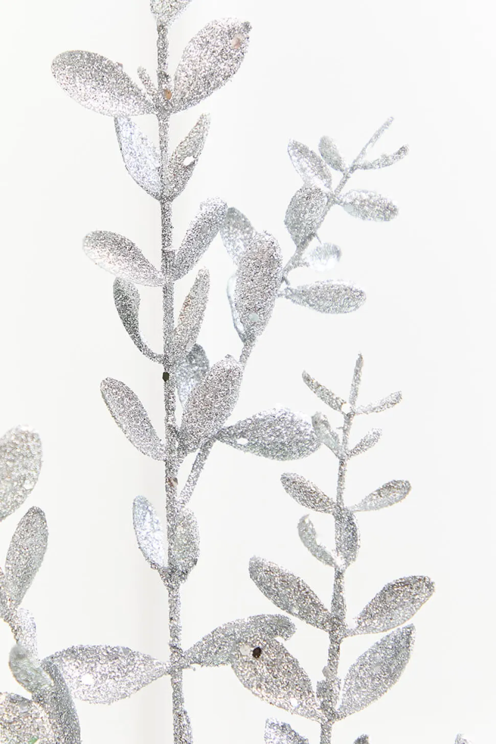 30" Silver Glitter Eucalyptus Spray