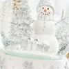 6.5" Silver & White Snowman Snow Globe