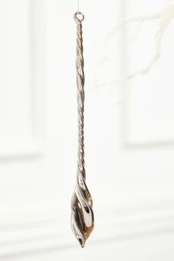 9" Slate Gray Drop Glass Ornament