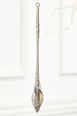 10" Slate Gray Drop Glass Ornament
