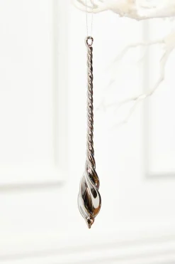 8" Slate Gray Drop Glass Ornament