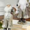 Small Resin Silver Snow Santa Figurine