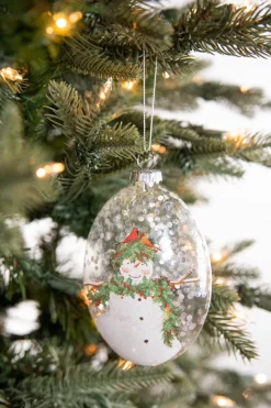 5” Snowman Family Glass Ornament