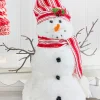 12" Snowman with Stocking Cap - Red / Black