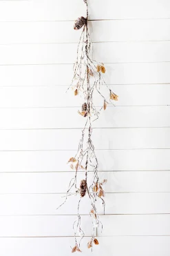48" Snow with Glitter Winter Chalet Garland - Natural/Frost