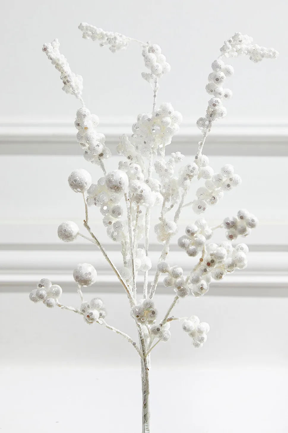 18” Snowy White Glitter Dew Berry Christmas Spray
