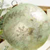 6" Spruce Antique Foil Glass Etched Ball Ornament
