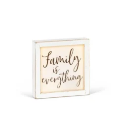 9" Square White Wood Plaque with LED Lights