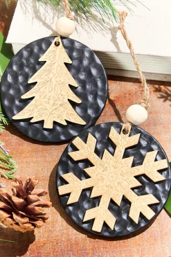 Tree & Snowflake Icon Ornament