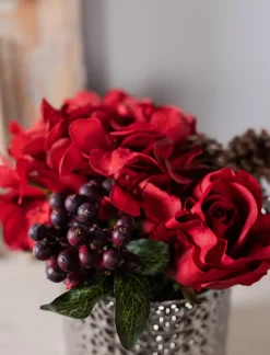 Valentine's Day Floral Arrangement with Real Touch Rose - Red