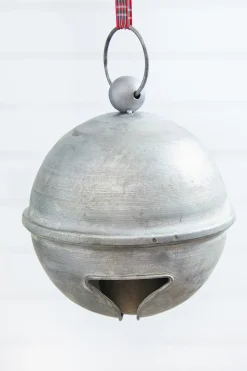 6" Weathered Tin Jingle Bell Christmas Ornament