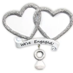 4" We’re Engaged Customizable Ornament
