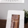 9" White and Grey Metal 4x6 Picture Frame