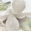 4" - 6" White Beaded Glass Ornament