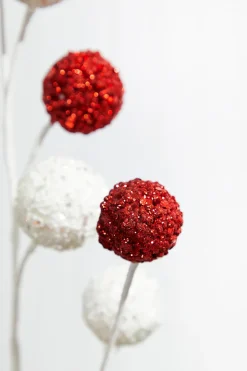 30” White & Red Ball Stem
