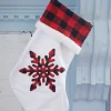 White Stocking with Buffalo Check Snowflake