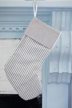 White Stocking with Gray Stripes