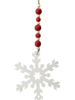 9” Wood Bead MDF Snowflake Drop Ornament