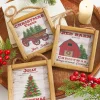 5.5" Wood Holiday Scene Hanging Sign