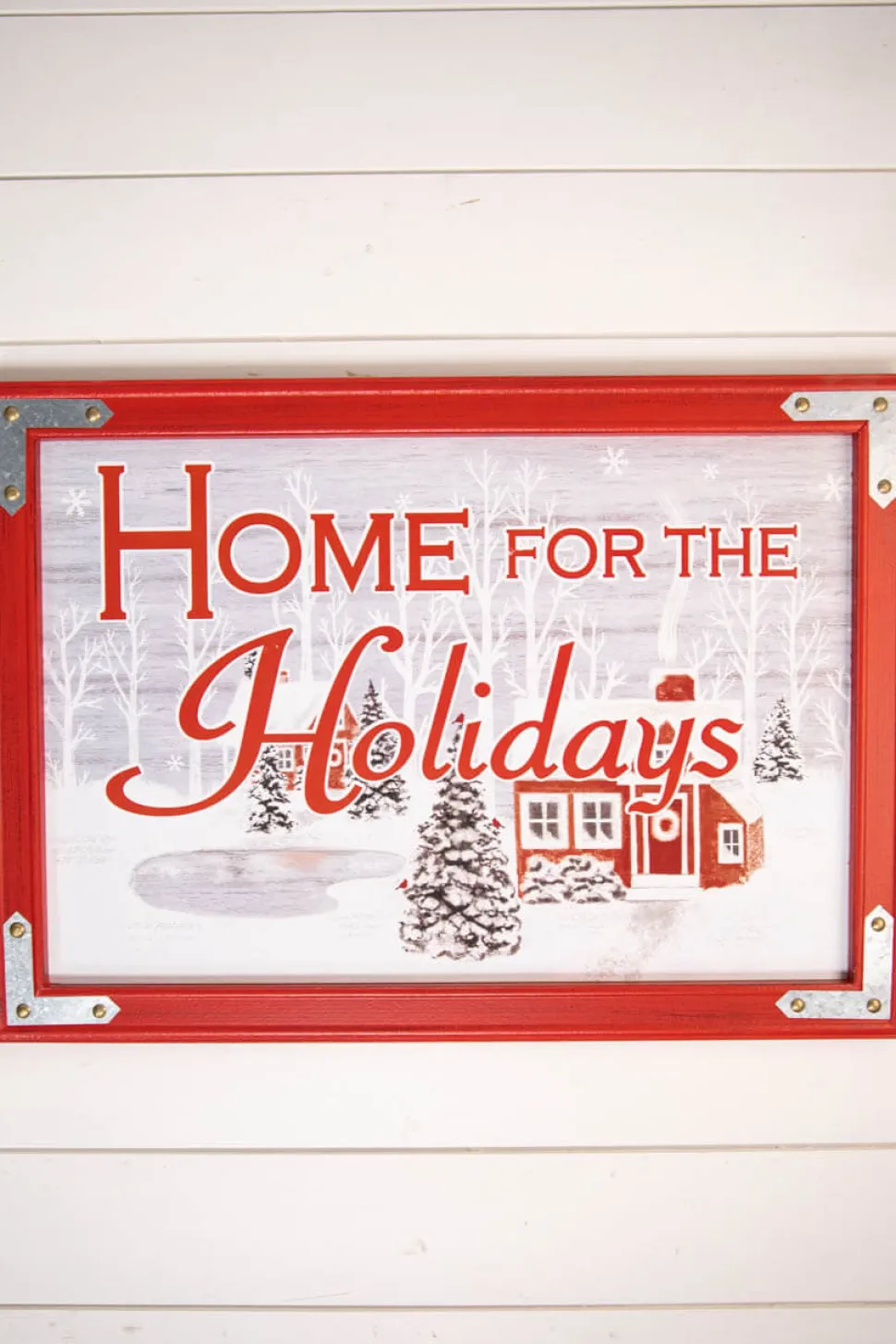 25.9” Wood “Home For The Holidays” Wall Decor