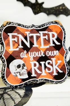7"x 6" Assorted Halloween Embossed Sign