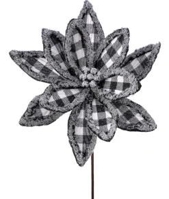 24” x 13" Frost Edge Country Check Poinsettia Stem