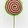 19.5" x 6.5” Green, Red & White Furry Lollipop Spray
