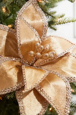 24” x 12" Jeweled Edge Regal Poinsettia Stem