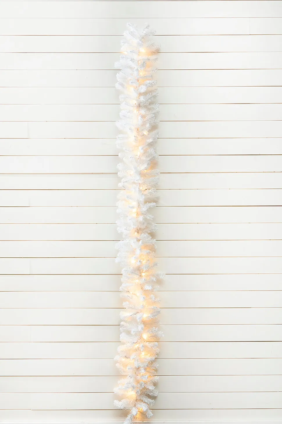 9' x 12" LED White Crystal Spruce Garland