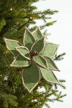 19" x 12" Natural Green Poinsettia Pick