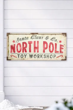 22" x 48" North Pole Metal Framed Wall Decor