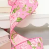 2.5”x10 Pink Spring Floral Ribbon