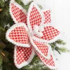 19" x 12" Red & White Polka Dot Poinsettia Stem